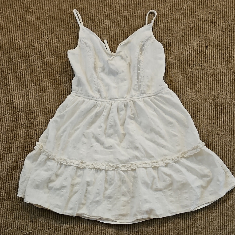 Mi Ami White Ruffled Tiered Sundress